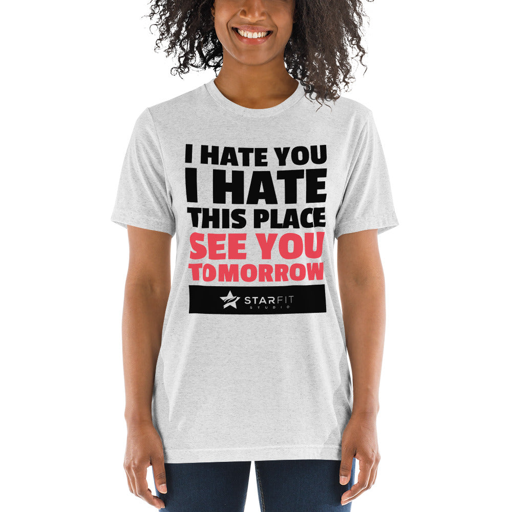 T-shirt - "I Hate You" Logo - (Light Colors) - StarFit Studio