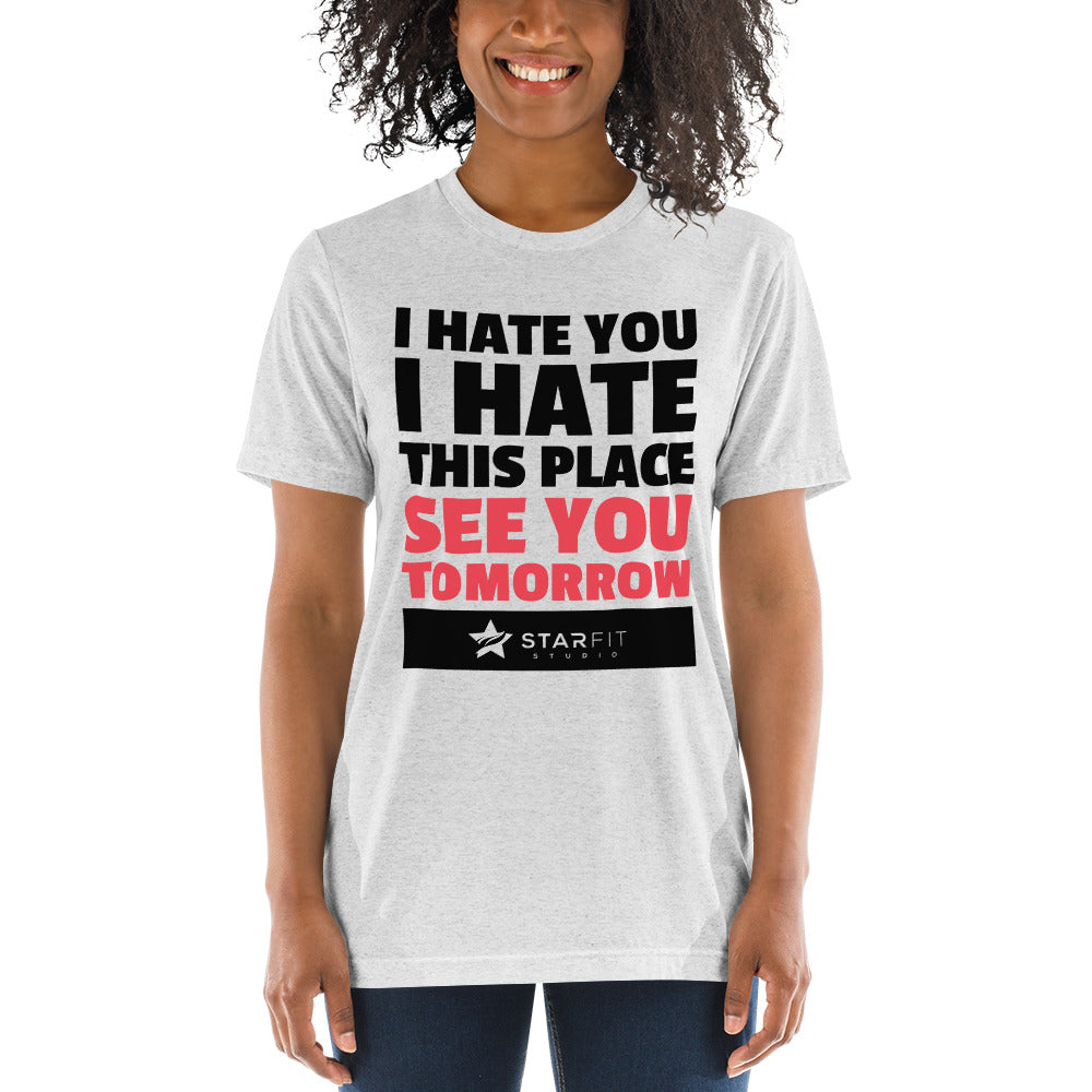 T-shirt - "I Hate You" Logo - (Light Colors) - StarFit Studio